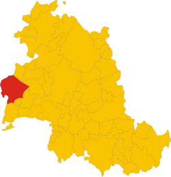 Map of comune of Castiglione del Lago (province of Perugia, region Umbria, Italy)